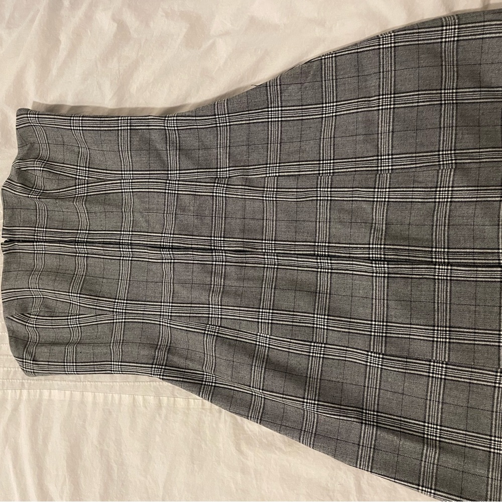 Dynamite Strapless Gray Plaid Dress